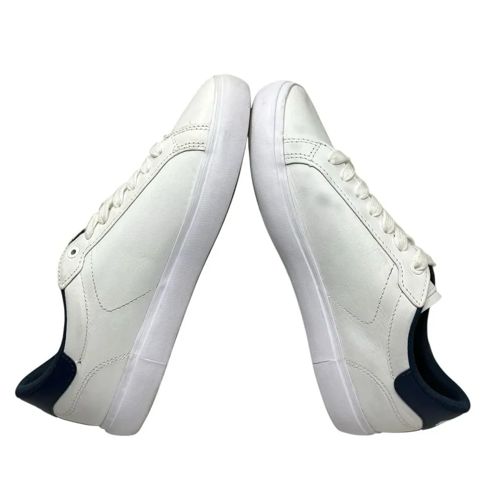Lacoste Sneakers‎ Womens 7.5 White Leather Powercourt Preppy Americana Red Blue
